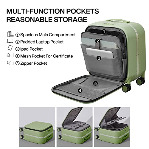 Carry On Luggage (Striped Avocado Green / 18-inch)