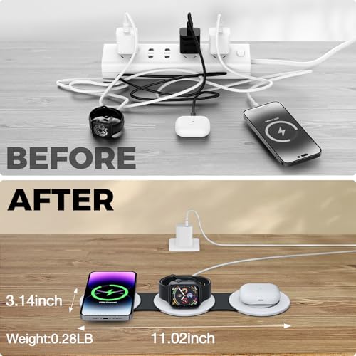 3IN1 Wireless Charging Station for iPhone (Black&White)