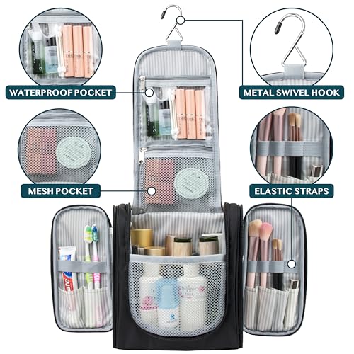 Toiletry Bag Travel Bag for Women Men (Standard (9x4x9) / Black)