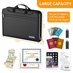 Accordion File Organizer with Combination Lock (Black-transparent Sleeves)