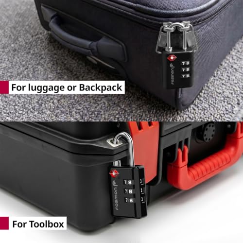 TSA Approved Locks for Luggage. Suitcase Locks with Open Alert Indicator (3 Digit Black 2 Pack)