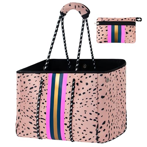 Neoprene Multipurpose Beach Bag Tote Bag (Pink 1 / Large)