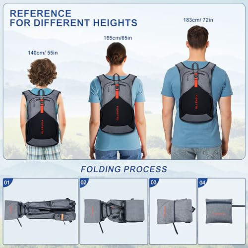 15L Hiking Backpack for Men Women Lightweight Foldable Small Daypack for Travel Camping Outdoor (Grey and Black / 15l)
