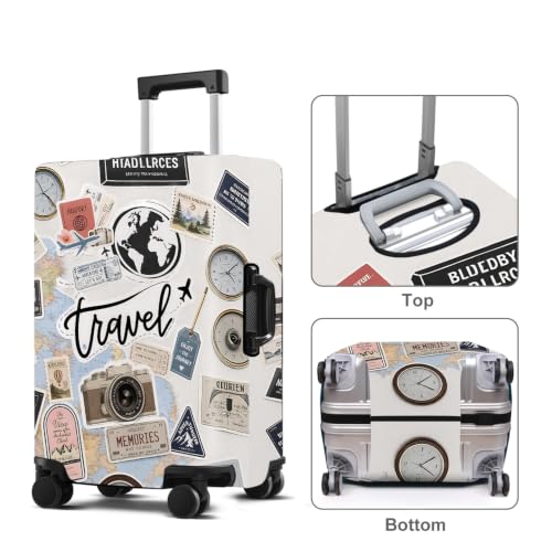 Travel Stickers Luggage Cover Washable Suitcase Protector Anti (Travel Stickers / M(24-26inch suitcase))