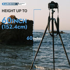 62 Inch Carbon Fiber Tripod for Camera Ultralight Travel Camera Tripod Max Loads Up 22lbs X (Blue)