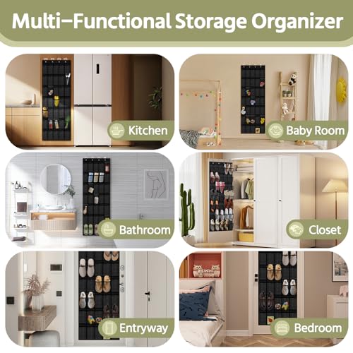 35 Pocket Over the Door Shoe Organizer (Black)
