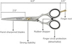 Hair Cutting Scissors, Schönn Hair Scissor, Professional 6.0 inch Right-Handed Barber Shears - German Stainless Steel, Hand Sharpened (6.0 Inches)