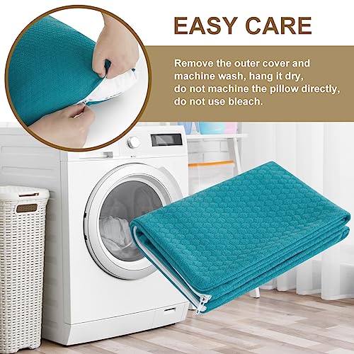 Memory Foam Travel Pillow (M-17.7 Inch x 13.8 Inch / Turquoise Blue)