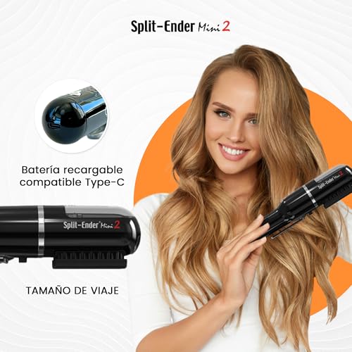 Mini 2 Original Cordless Split End Hair Trimmer for Dry (Black / Rechargeable Battery)