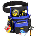 Tool Belt,14-Pockets Tool Belts for Men with Magnetic Tool Pouch (Black&blue)