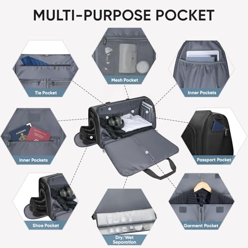 Garment Bags for Travel (Pure Black)