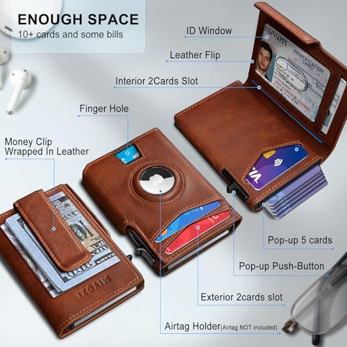 Airtag Wallet for Men (Brick Brown036)