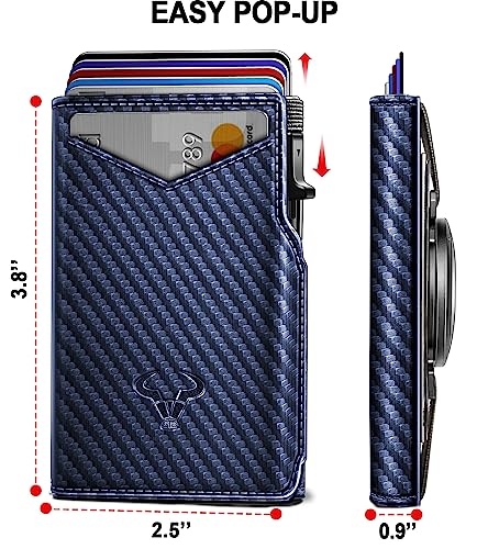 Men Leather Wallet for AirTag (Purplish Blue3428)
