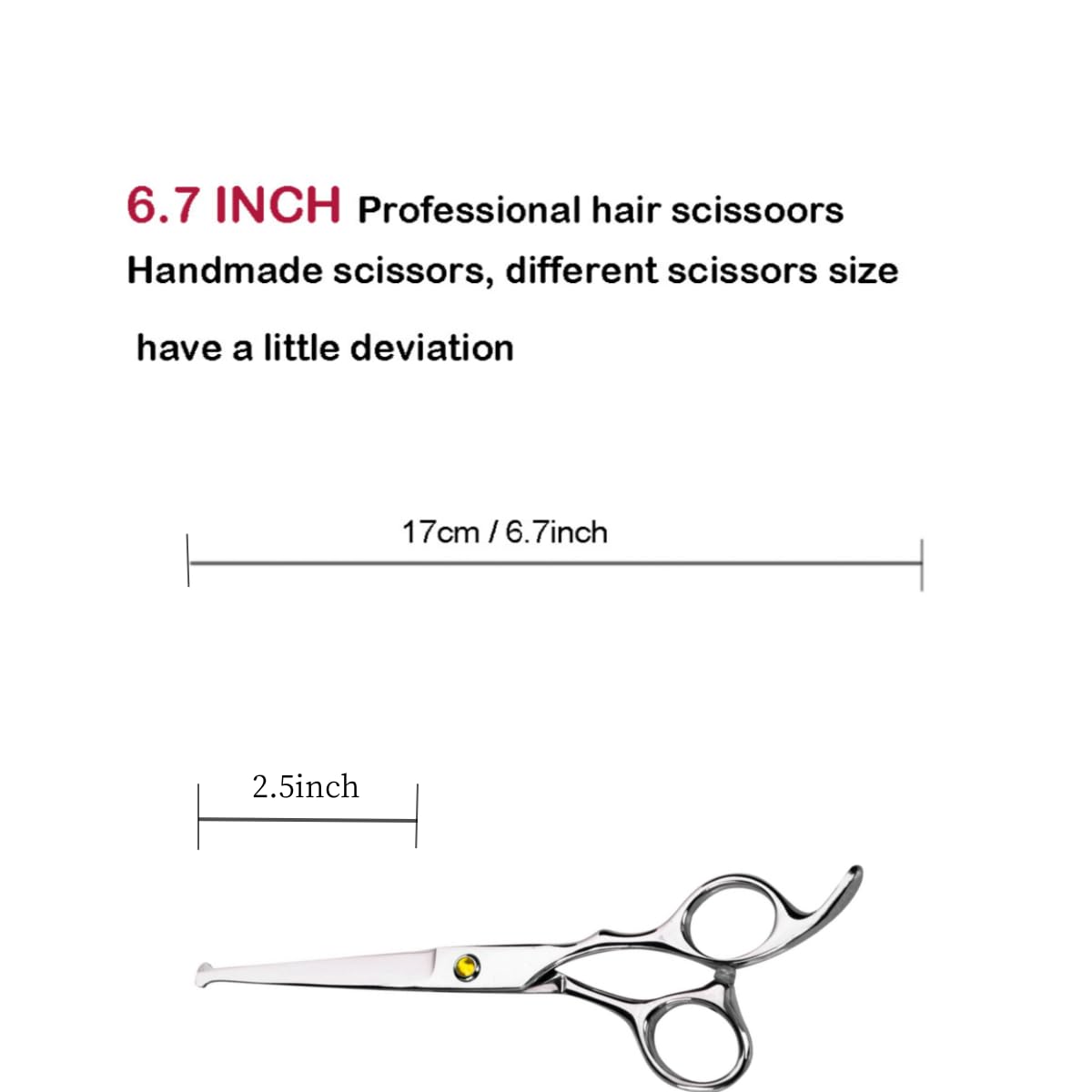 Professional Hair cutting Scissors 6.5 Inch Hair Shears for Women (White)