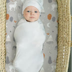Stretch Fitted Bassinet Sheet Set BROLEX 2 Pack Cradle Sheets for Bassinet Pad (Snowy Forest / 32x16 Inch)
