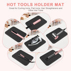 Silicone Heat Resistant Mat for Hair Tools (Black / Oversize)