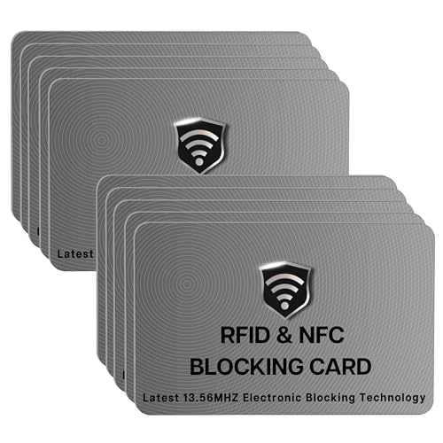 10 Pack RFID Blocking Card for Credit Debit ID Card (Grey)