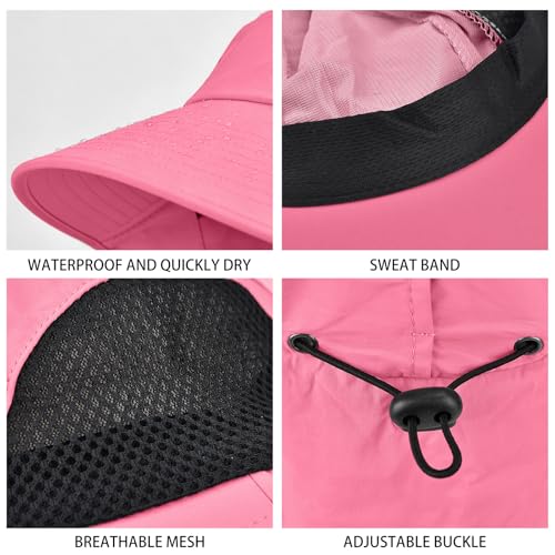 Sun Hat for Men Women with Neck Flap (6 3/4-6 7/8 / 1pack-rose)