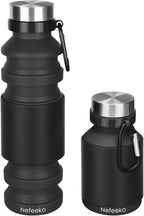 Nefeeko Collapsible Water Bottle, Reuseable BPA Free Silicone Foldable Water by Nefeeko