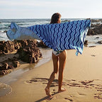 Quick Dry Microfiber Beach Towel (Blue Sea / Large 63x31")