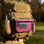 Tactical Molle Admin Pouch Utility Laser Cut EDC Tool Pouch Bag Horizontal Modular Pouches Include US Flag Patch and Keychain (Pink)
