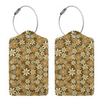 Flowers Leather Luggage Tag with Stainless Steel Ring (1 PCS / Flowers1)
