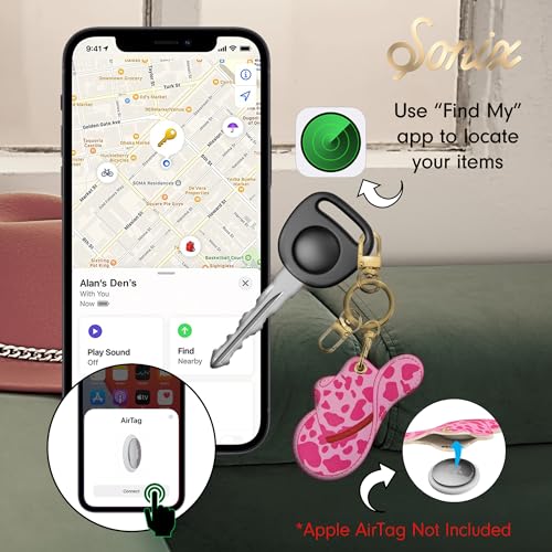 Keychain Case Compatible with Apple AirTag (Cowgirl)