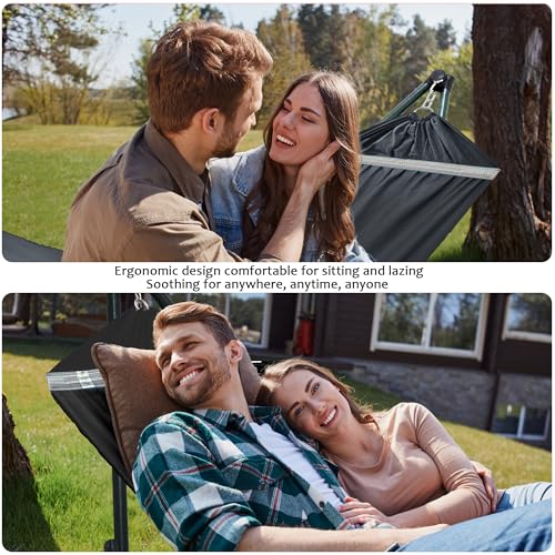 Portable Hammock Stand with Canvas Net (3. Black)