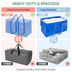 6 Pack Oversized Moving Bags with Reinforced Handles (Royal Blue / 6-Pack)