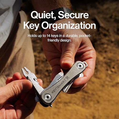 KeySmart Rugged Keychain Multitool Key Holder (Titanium / 2 Pack)