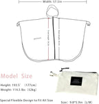 Rain Poncho Jacket Coat Hooded Zipper Style - Image 2