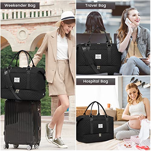 Travel Duffle Bag (LIight Pink - Coffee-a / Large-2 Pcs)