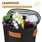 2 Bottle Insulated Wine Tote Carrier Bag (Black / 2 Bottle-without front pocket)