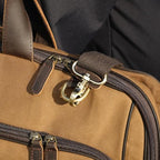 Polare Waxed Canvas Full Grain Leather Trim Garment Carry on Bag for Business Travel