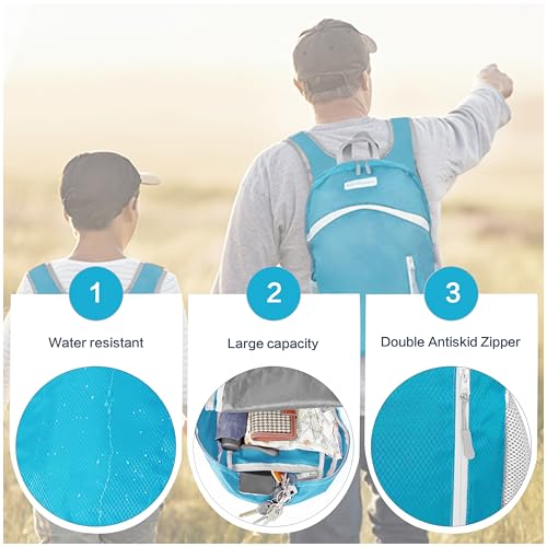 35L Foldable Waterproof Backpack For Outdoor Sports With Inside Wet Clothes Compartment Packable For Multiple Uses Ultra Lightweight Ideal For Hiking Men And Women Travel (1sky Blue)