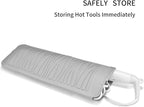 Heat Resistant Travel Mat Pouch for Hair Straighteners, Crimping Irons, Curling Wands, Flat Irons and Hair Styling Tools (1 Pack, Gray)