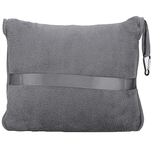 Premium Soft Travel Blanket Pillow 2 (Travel / Gray-1pk-t007)