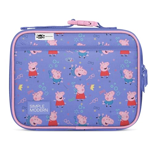 Peppa Pig Kids Lunch Box & Insulated Lunch Bag for School (Regular / Peppa Pig: Bubbles)