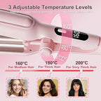 1&1.25 Inch Hair Crimper for Women (Pink)