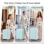 G Series Luggage set 5pcs (Pale Green / 5-Piece Set)