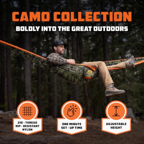 Camping Hammock (Camo Black / Single)