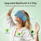 3D Bamboo Cotton Sleep Mask with Bluetooth 5.4 Headphone (Blue)