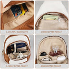 Crossbody Bags for Women Anti Theft Vegan Leather Sling Bag RFID Blocking Chest Bag for Travel (Beige Brown-02)