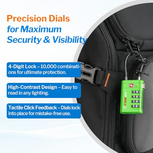 Open Alert TSA Approved Luggage Locks (Green 2 PK)