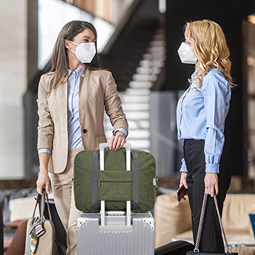 For Spirit Airlines Personal Item Bag 18x14x8 Foldable Travel Duffel Bag Tote Duffle Carry on Luggage for Women and Men 30L (Army Green / 30L)