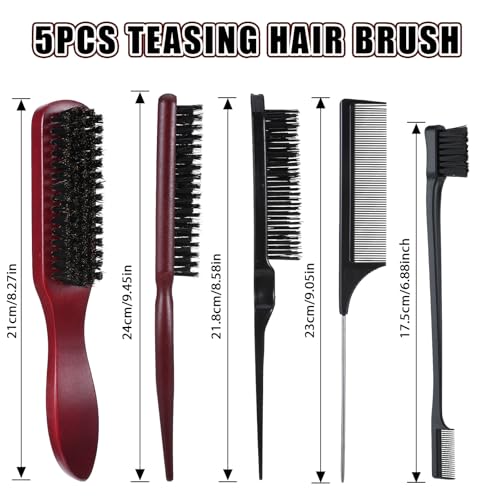 5 Pcs Slick Back Hair Brush Set