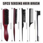 5 Pcs Slick Back Hair Brush Set
