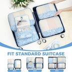 9 Set Packing Cubes with Packing List Luggage Packing Organizers for Travel Accessories (Blue paisley)