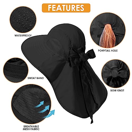 Womens Sun Hat UV Protection (One Size / Black)