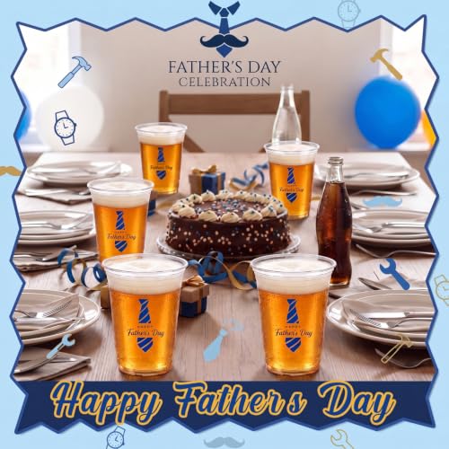 50 Pack Father's Day Plastic Cups 12 oz for Party (Father's Day)